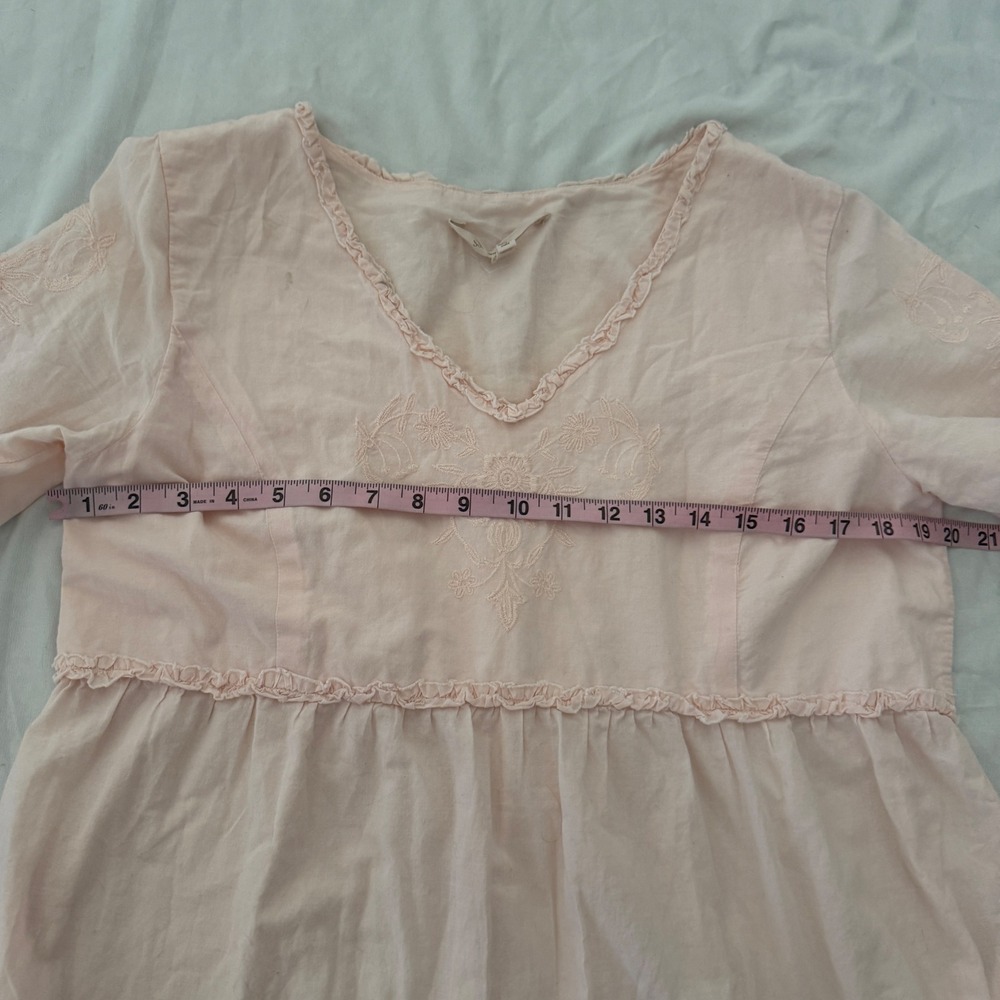 Soft Surroundings Anastasia Nightgown Dress Size M Pink Boho Romantic - Picture 5 of 8